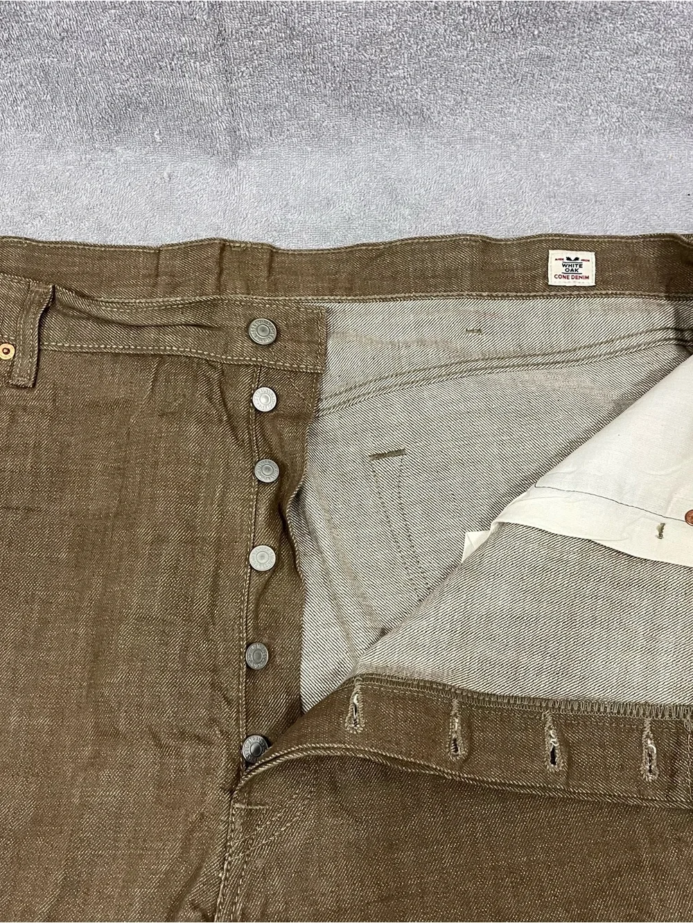 Levi's 501 White Oak Cone Denim Men's W44 L30 Brown Straight Jeans